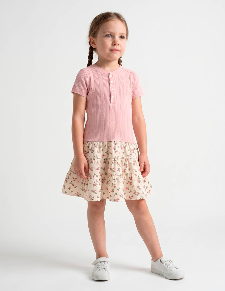 Vestido manga corta para niña Vestido manga corta para niña