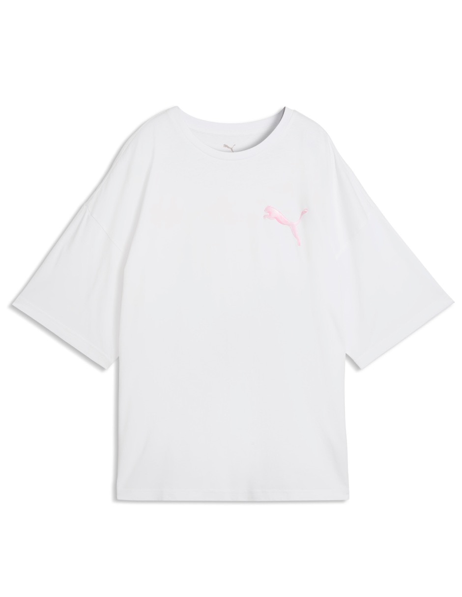 Playera manga corta puma sin familia ni colección cuello redondo para mujer