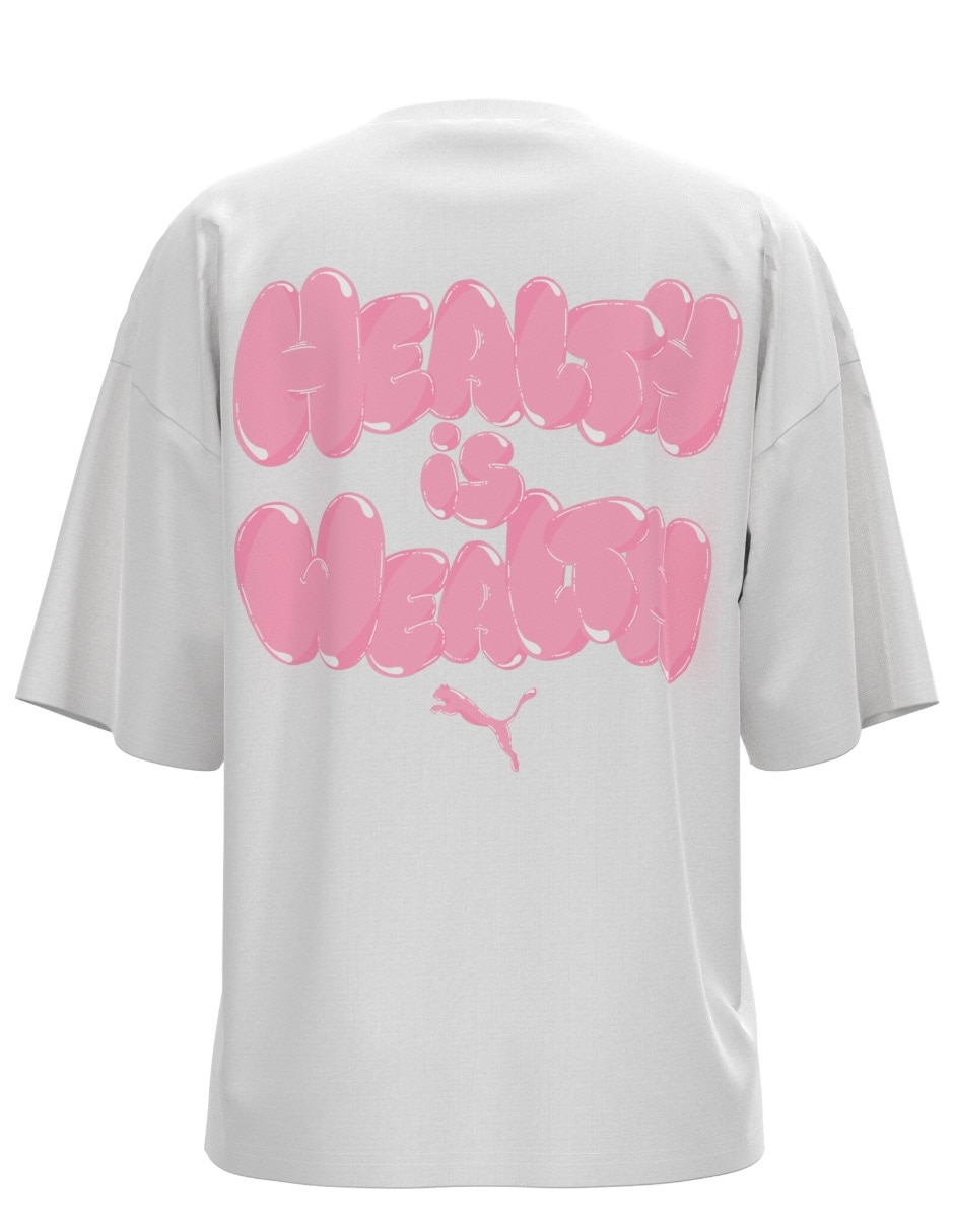 Playera manga corta puma sin familia ni colección cuello redondo para mujer