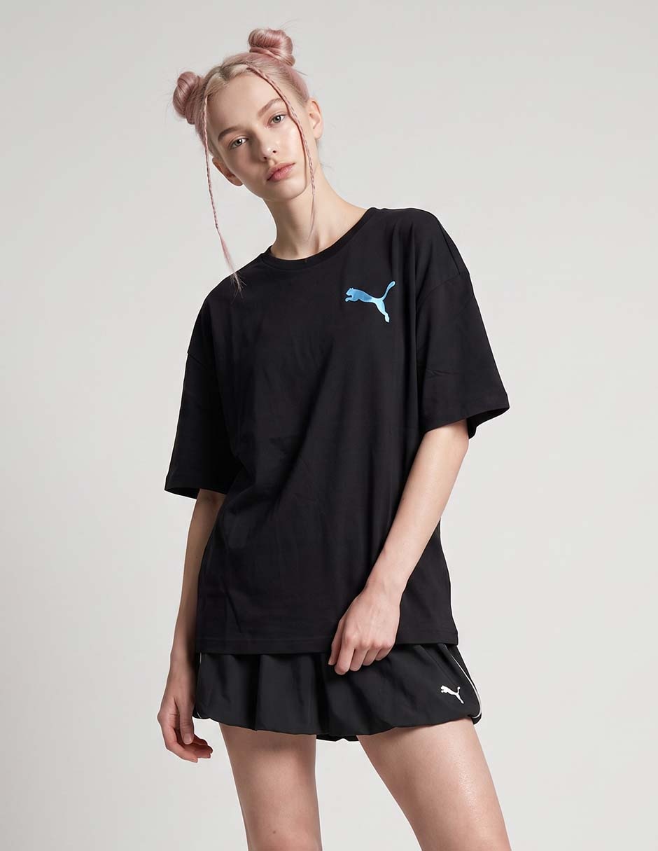 Playera manga corta cuello redondo para mujer