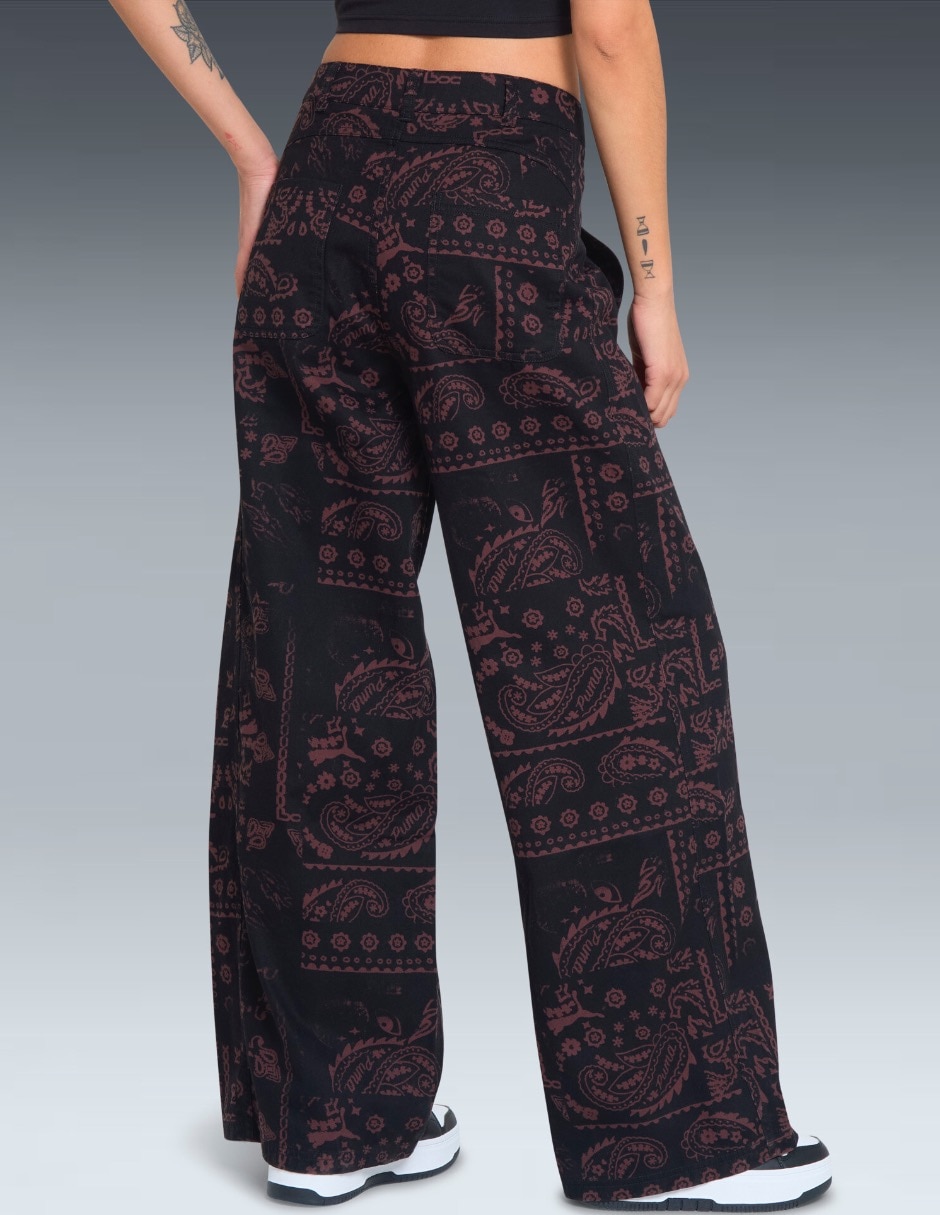 Pants Amplio Puma Con Bot—n Para Mujer