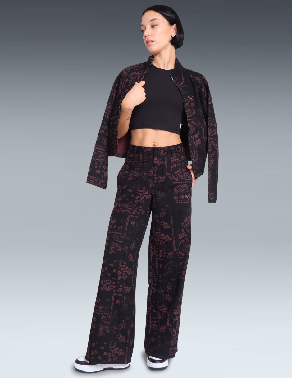 Pants Amplio Puma Con Bot—n Para Mujer