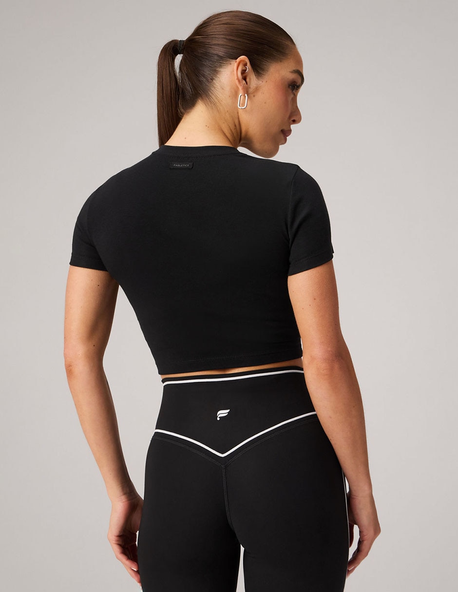 Playera manga corta cuello redondo para mujer