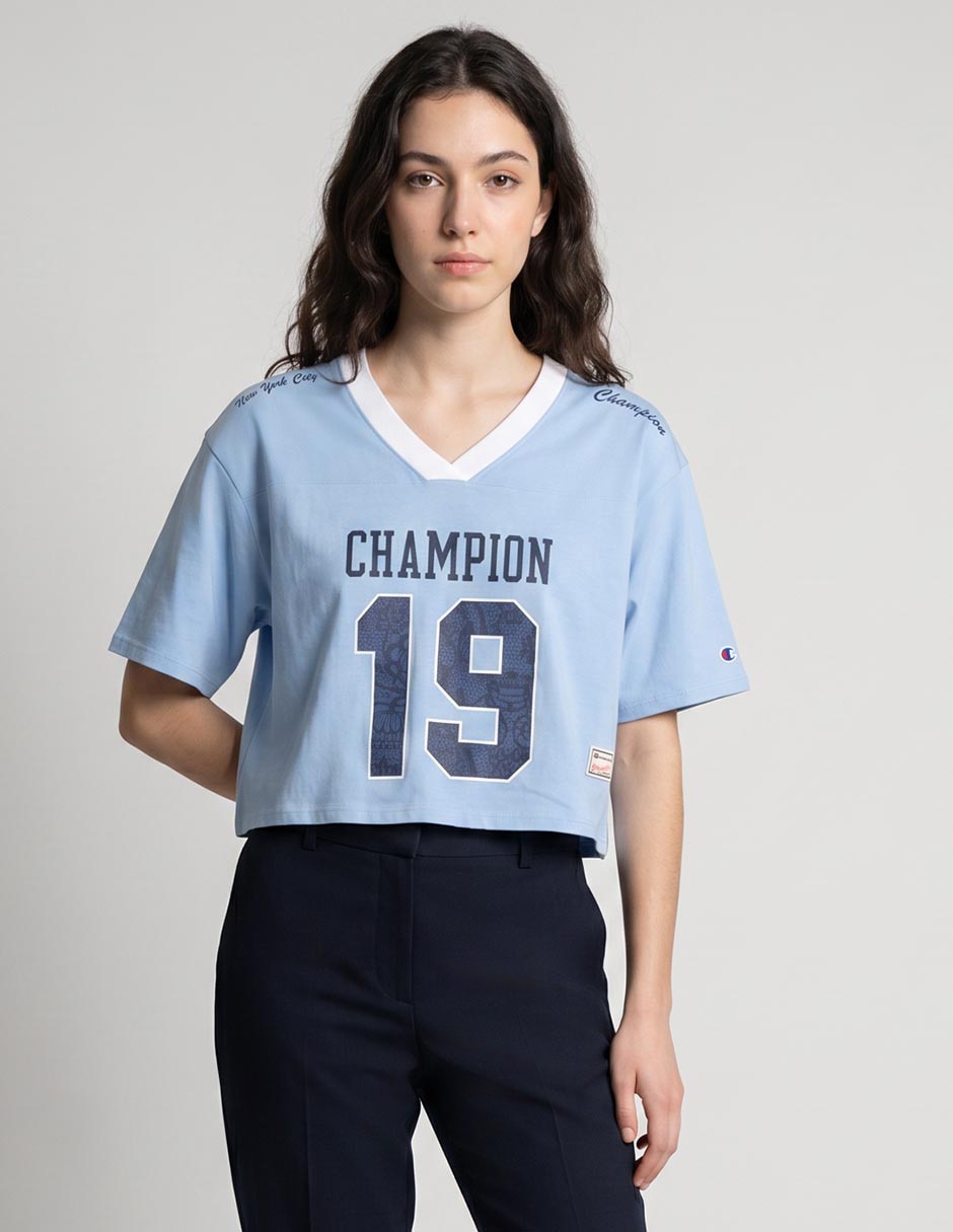 Playera manga corta cuello v para mujer