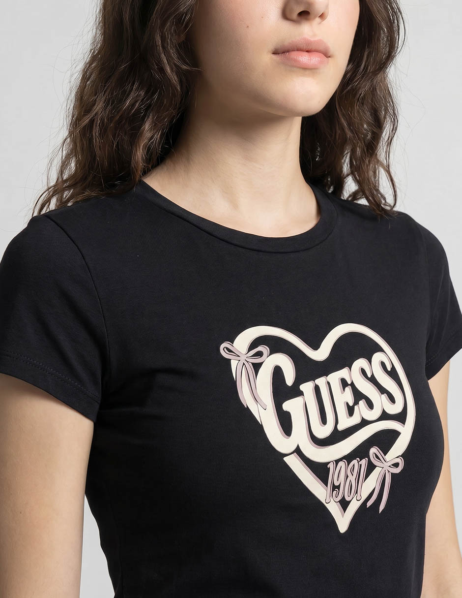Playera Manga Corta Guess Sm26 Cuello Redondo Para Mujer