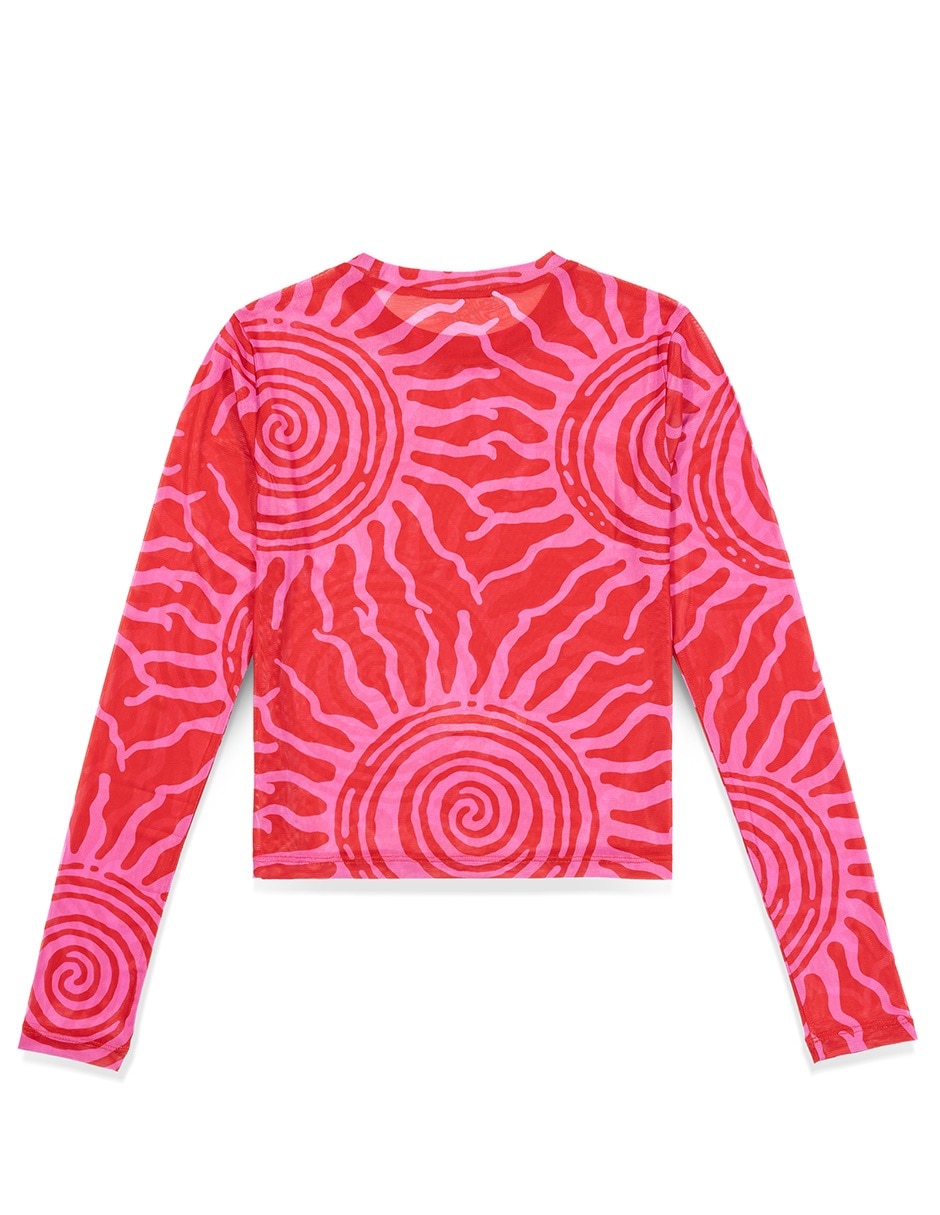 Playera manga corta Ludlow Mesh cuello redondo para mujer 5