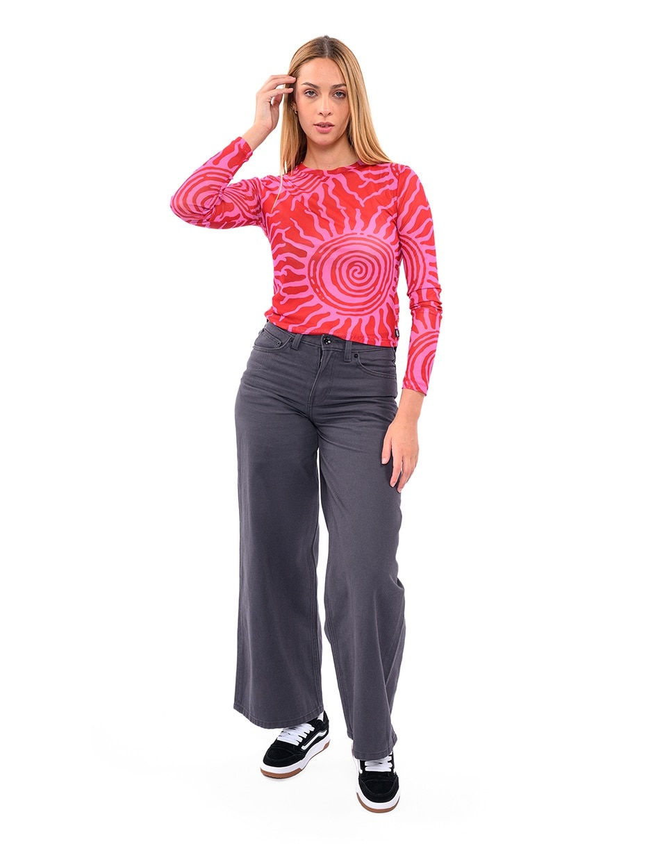 Playera manga corta Ludlow Mesh cuello redondo para mujer 4