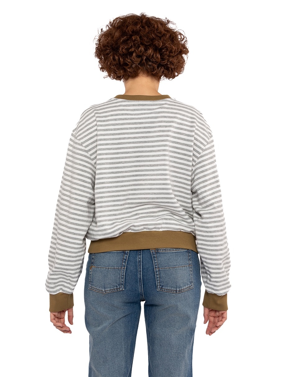 Playera manga larga Vans Excepcion Molly Henley Pullover cuello redondo para mujer