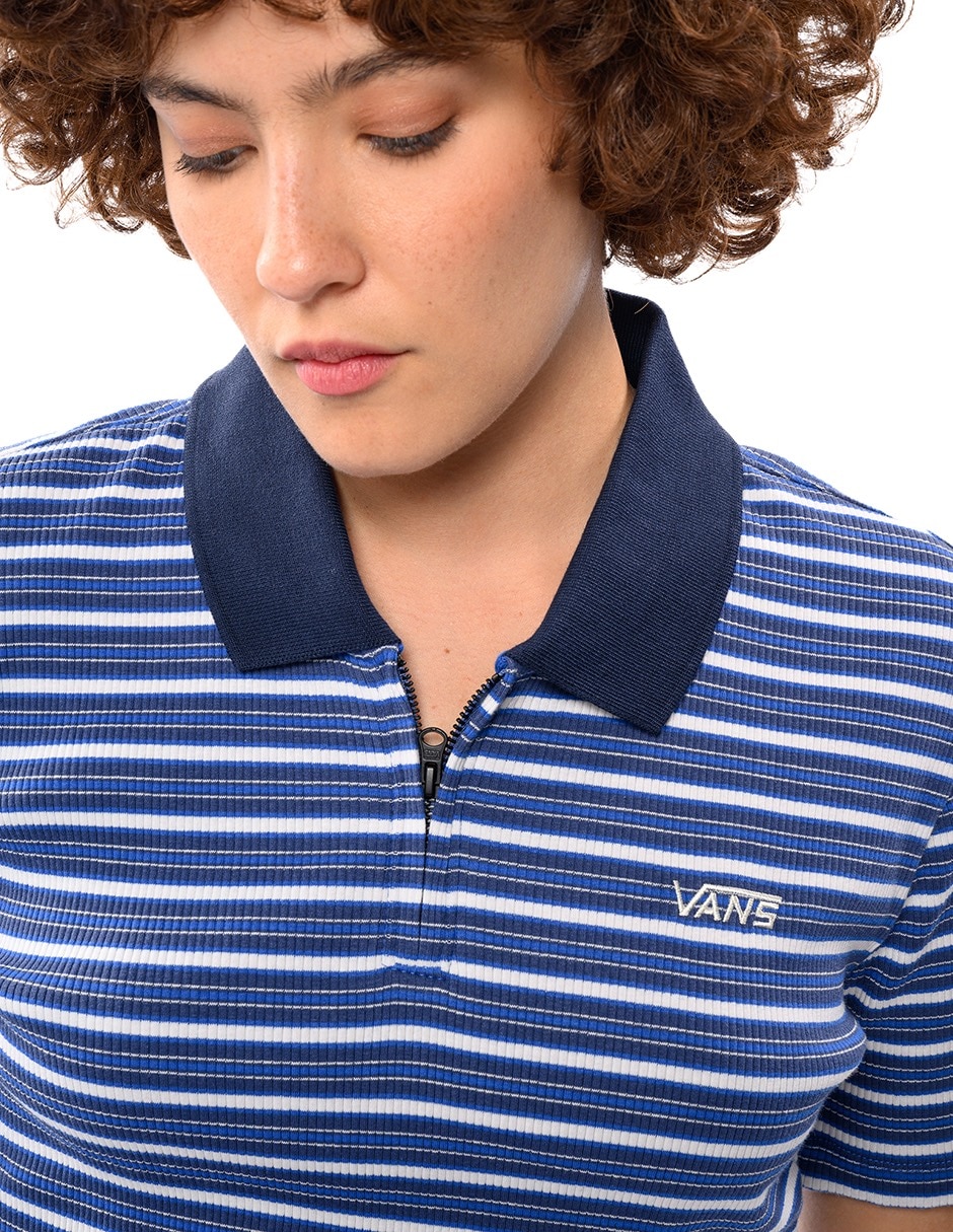 Playera manga corta Priscilla Polo cuello redondo para mujer 4