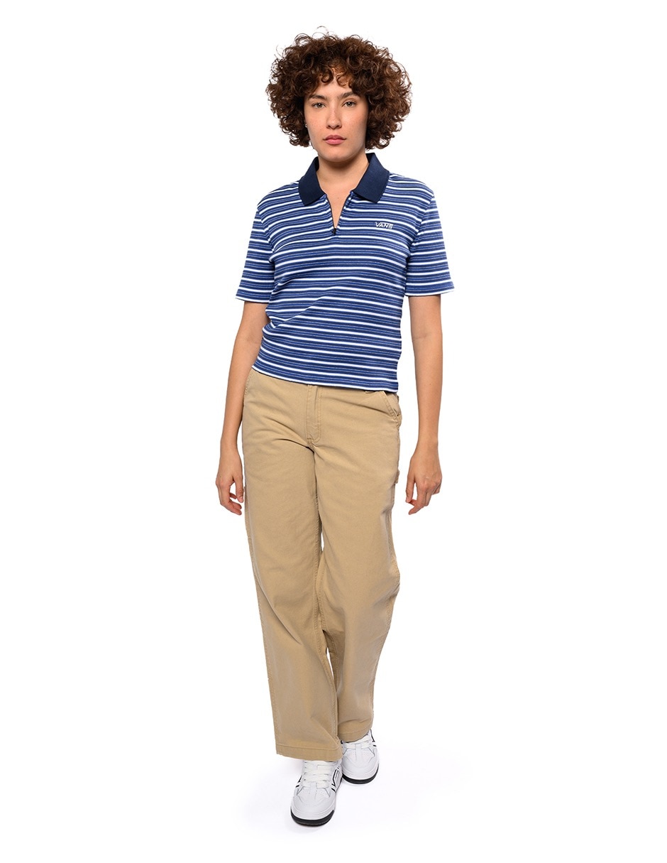 Playera manga corta Priscilla Polo cuello redondo para mujer 2