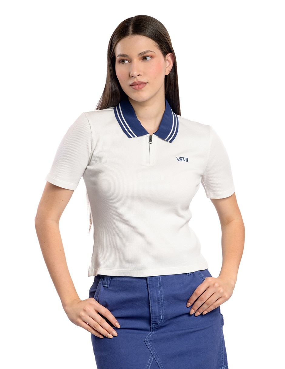 Playera manga corta Priscilla Polo cuello redondo para mujer Playera manga corta Priscilla Polo cuello redondo para mujer