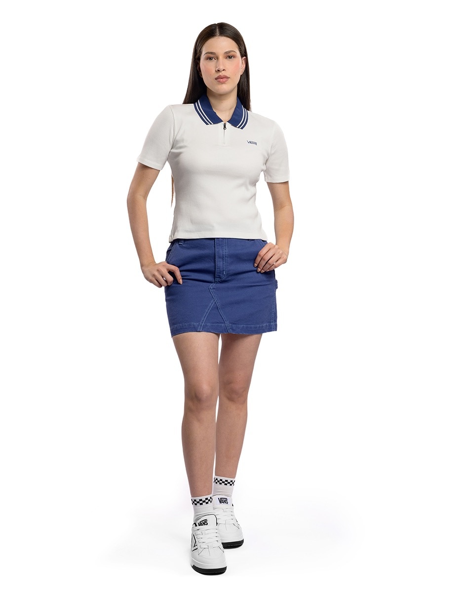 Playera manga corta Priscilla Polo cuello redondo para mujer 2