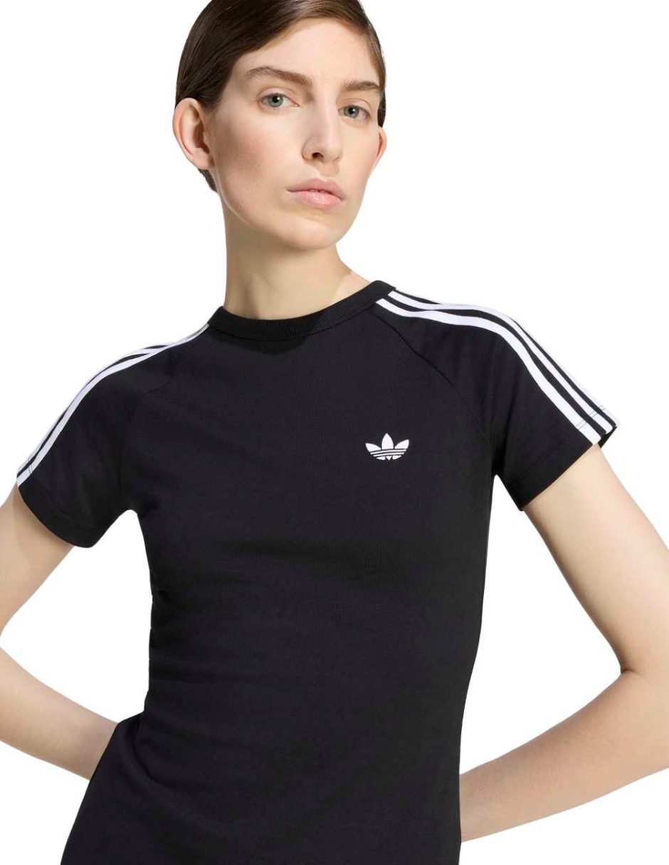 Playera manga corta Adicolor cuello redondo para mujer 3