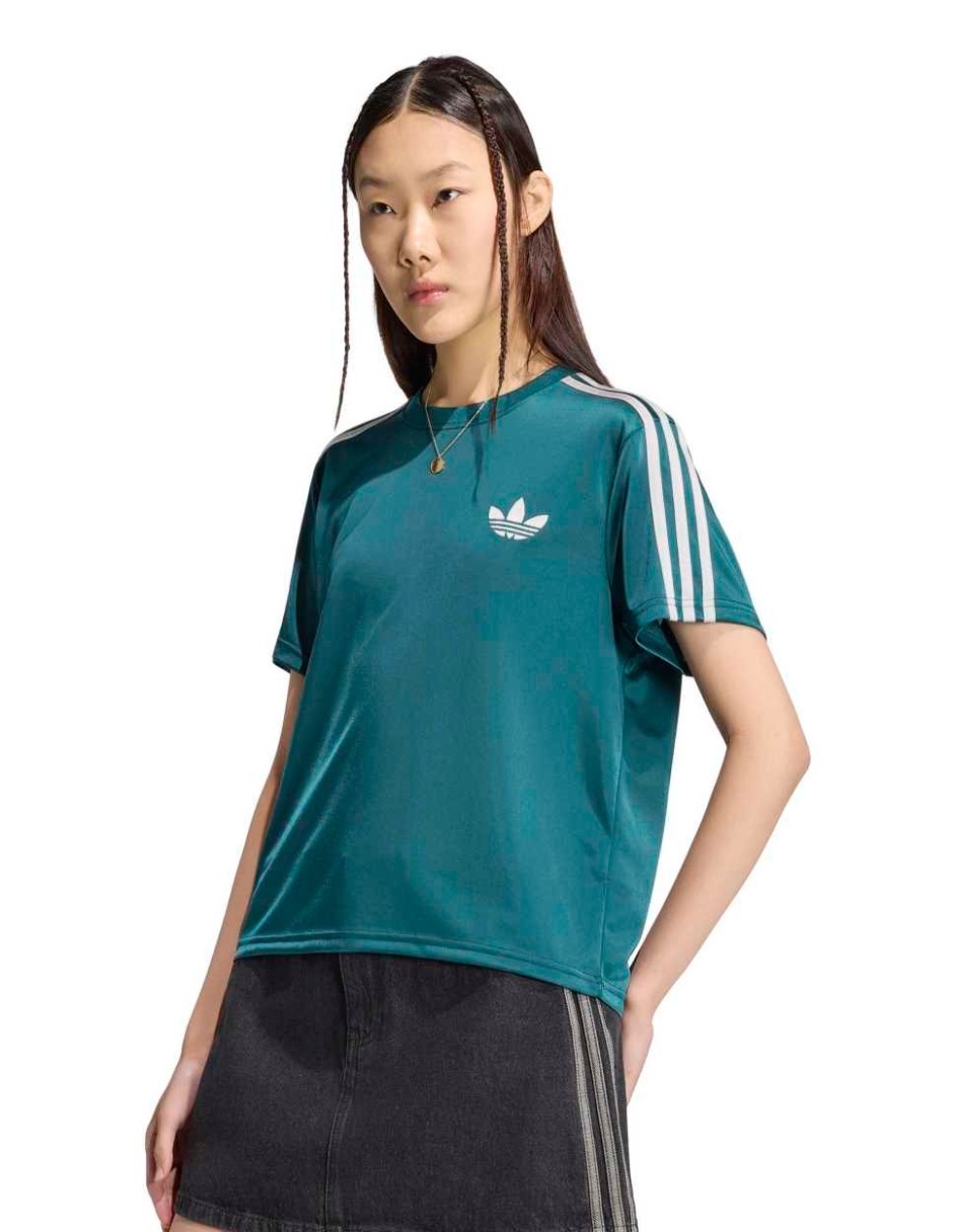 Playera manga corta Adicolor cuello redondo para mujer Playera manga corta Adicolor cuello redondo para mujer