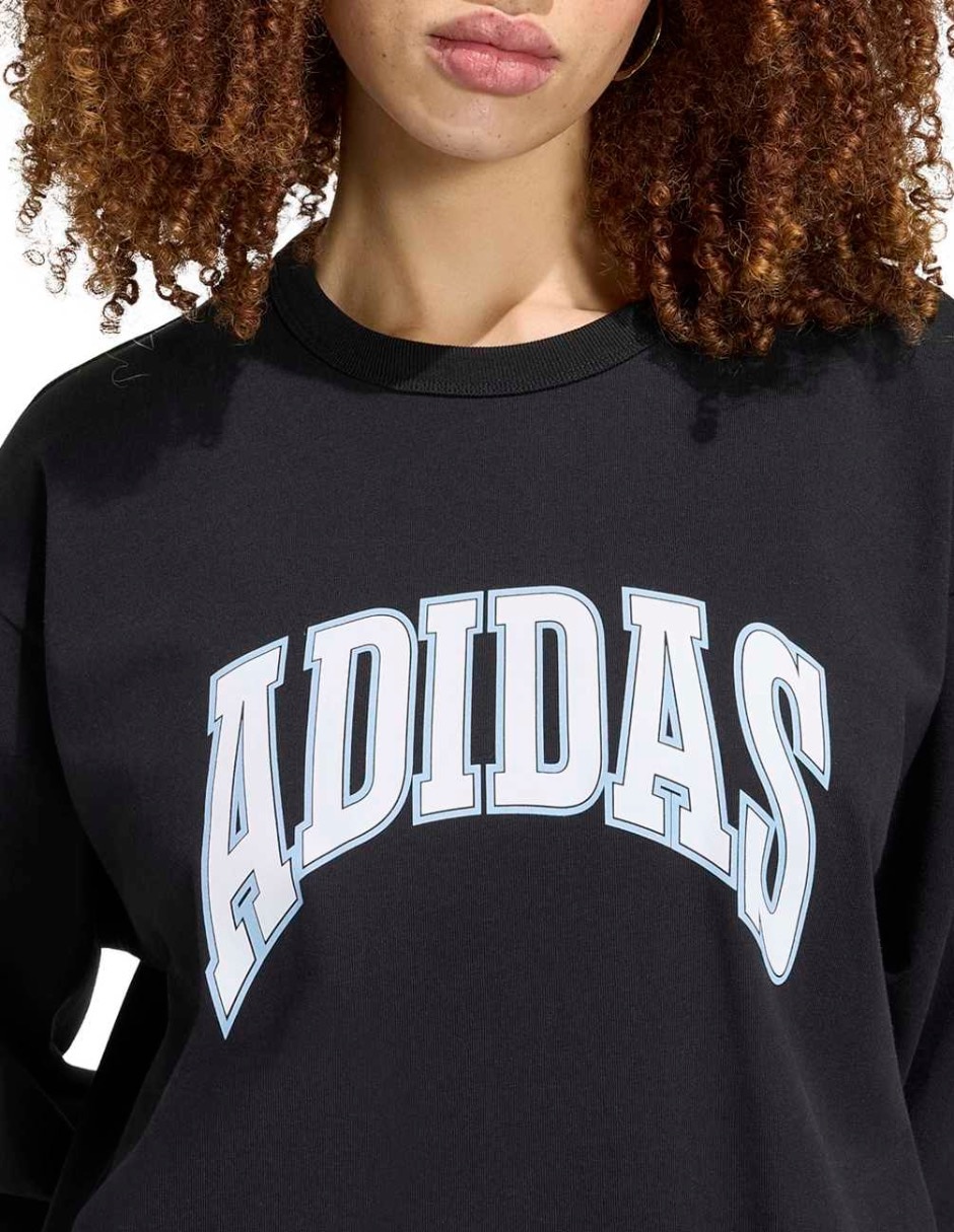 Playera manga larga Graphics cuello redondo para mujer 6