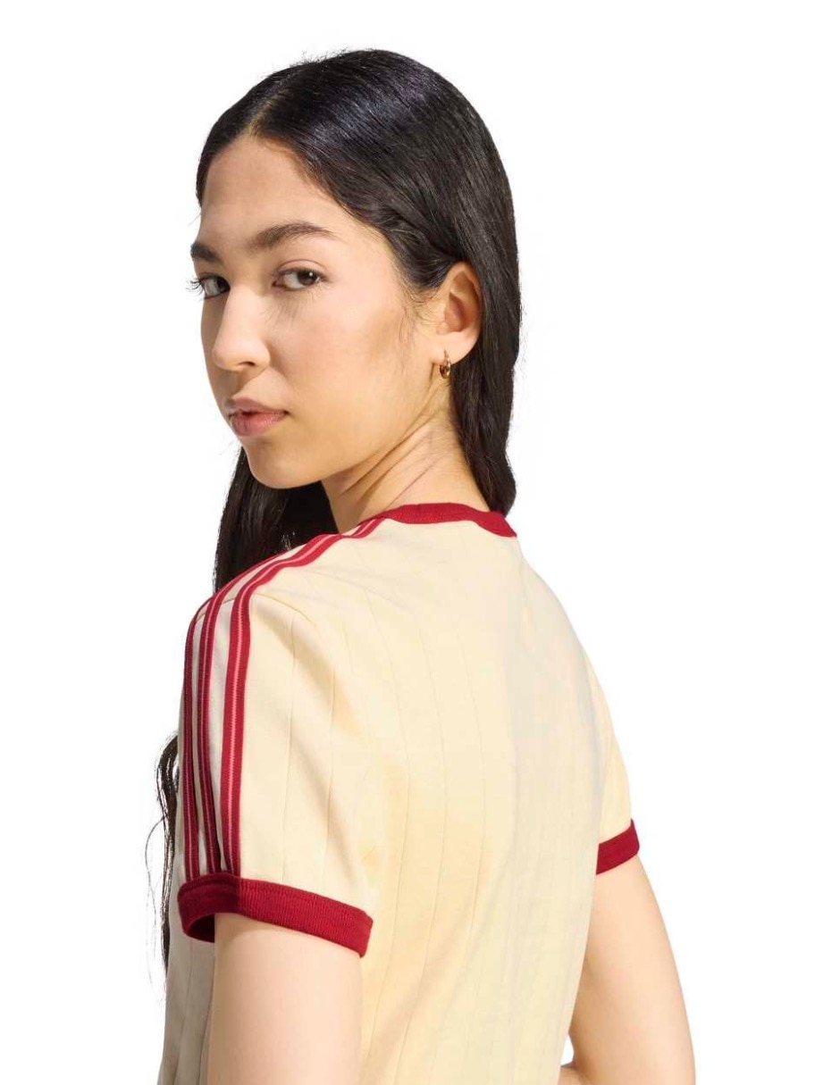 Playera manga corta Adicolor cuello redondo para mujer 4