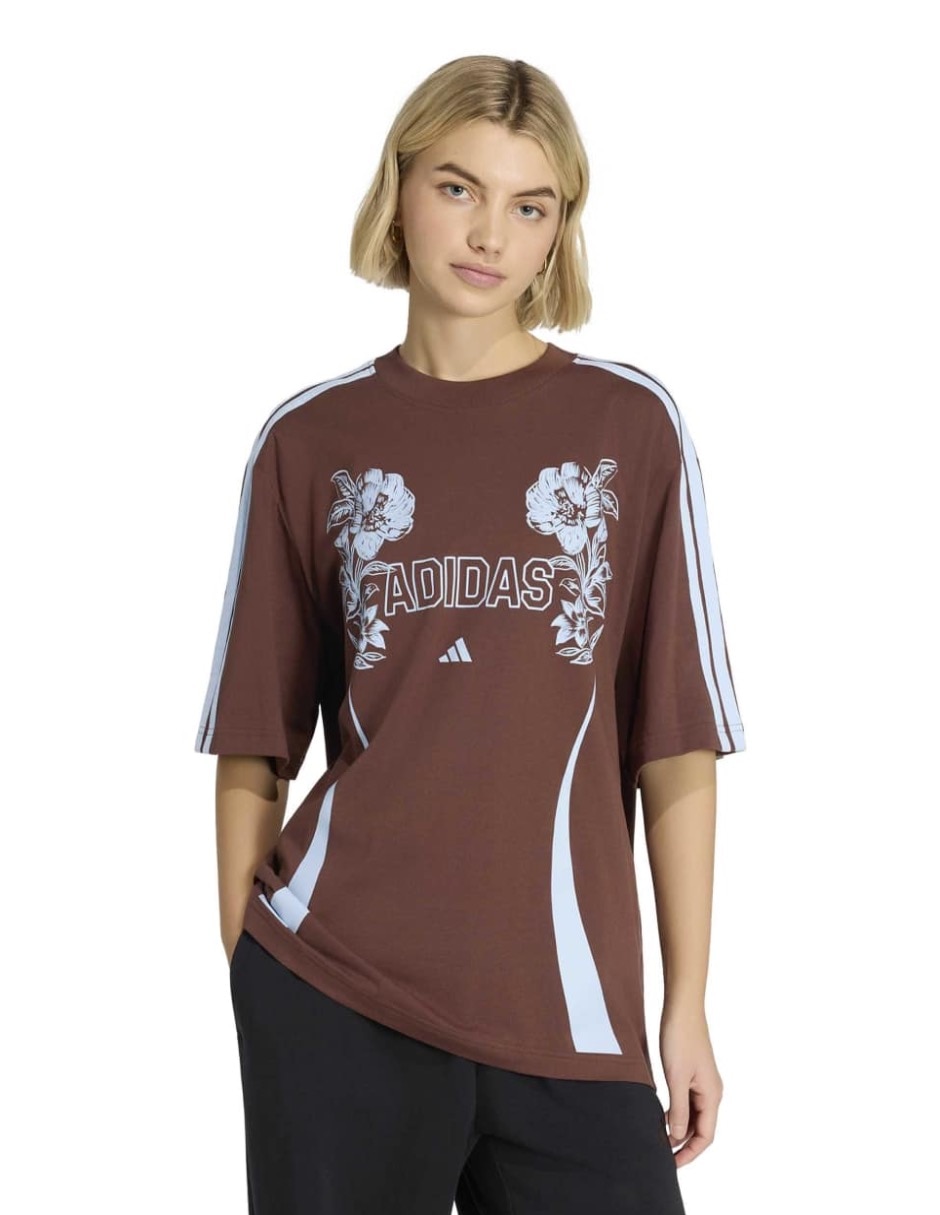 Playera manga al codo Brand Collaboration cuello redondo para mujer Playera manga al codo Brand Collaboration cuello redondo para mujer