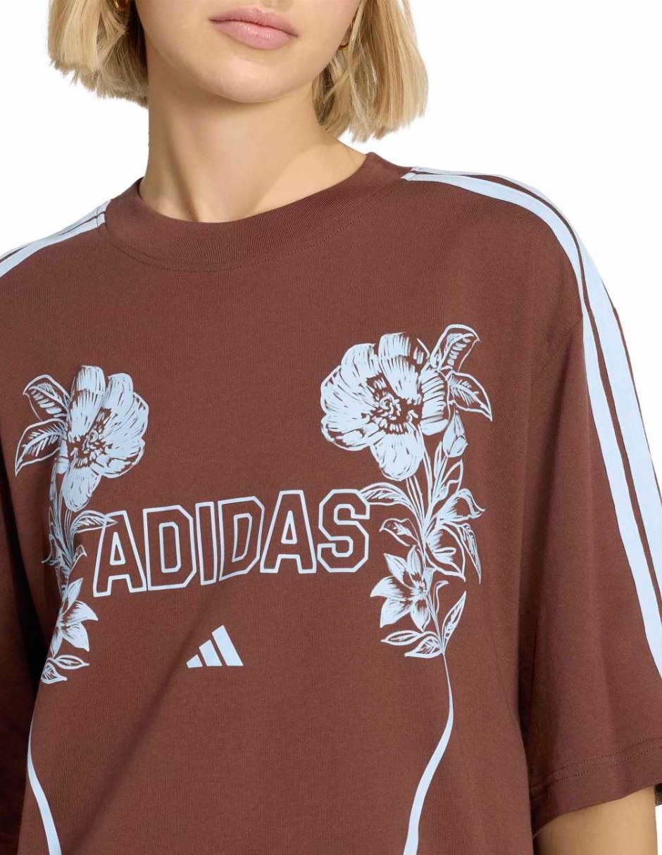 Playera manga al codo Brand Collaboration cuello redondo para mujer 2
