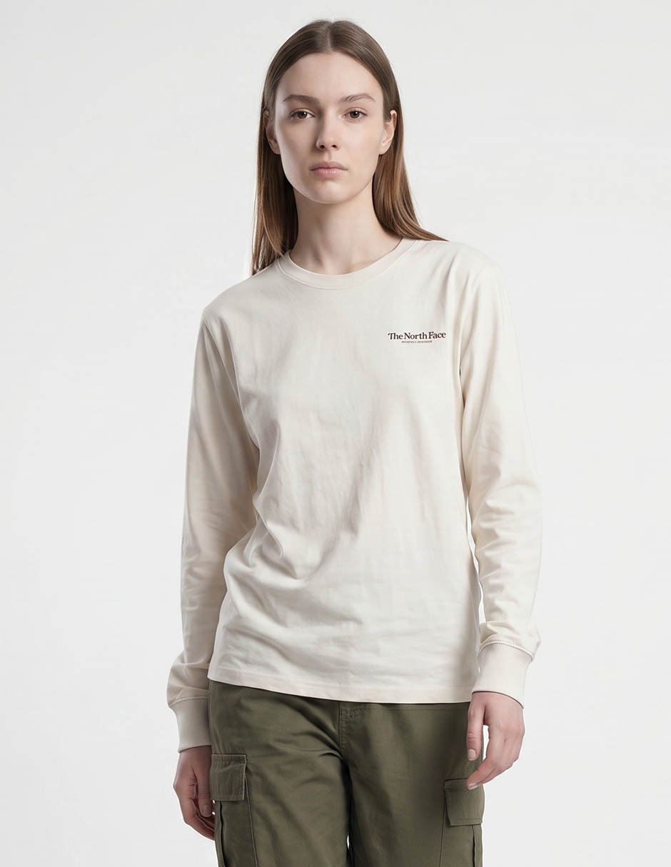 Playera manga larga cuello redondo para mujer Playera manga larga cuello redondo para mujer