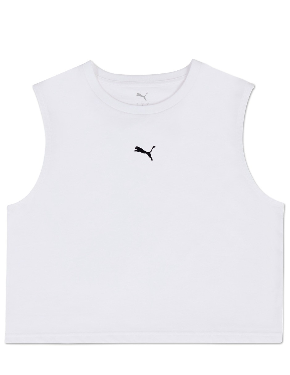 Playera ess cropped small logo tank cuello redondo para mujer 2