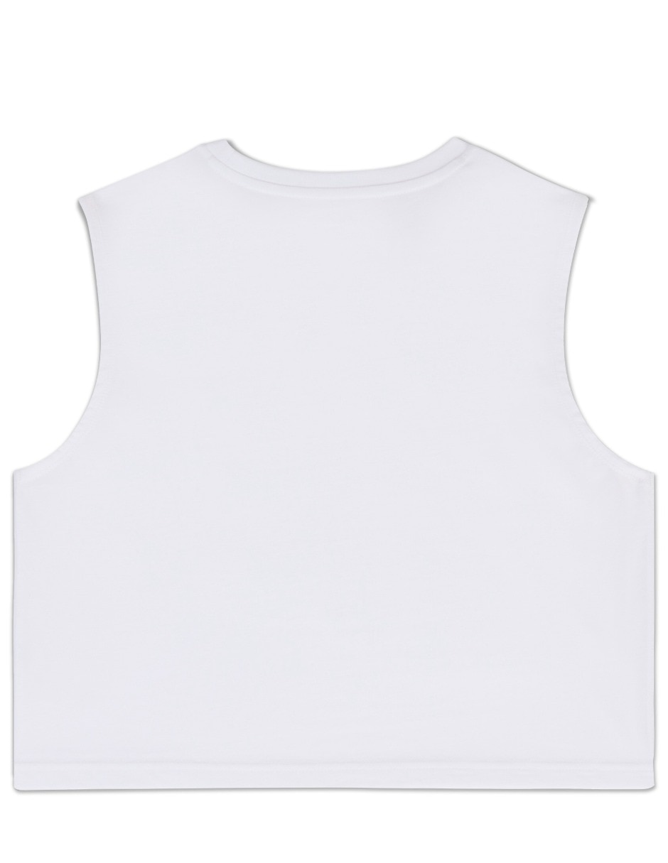 Playera ess cropped small logo tank cuello redondo para mujer 4