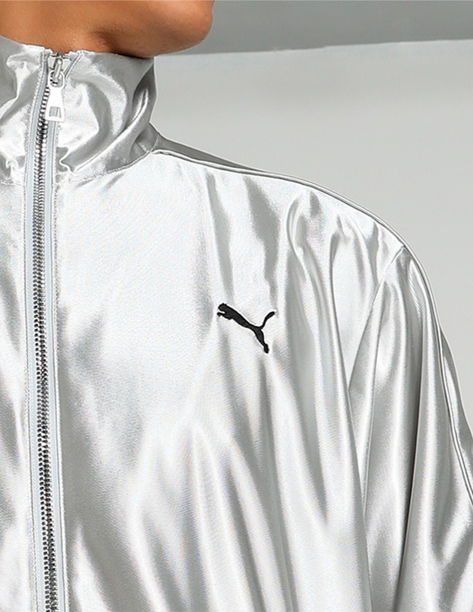 Chamarra Casual PUMA T7 Oversized Metallic Track Jacket No impermeable de Algodón para mujer