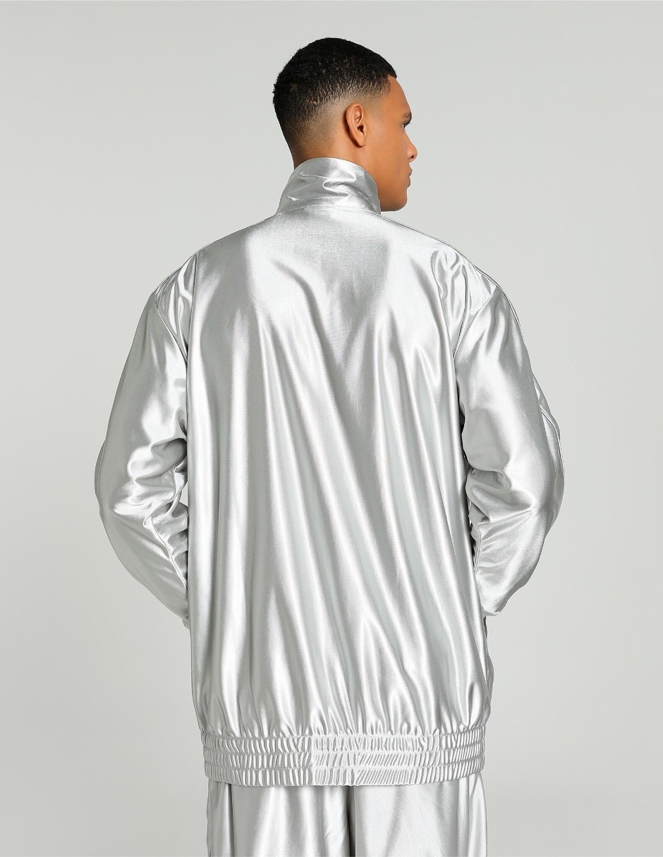 Chamarra Casual PUMA T7 Oversized Metallic Track Jacket No impermeable de Algodón para mujer