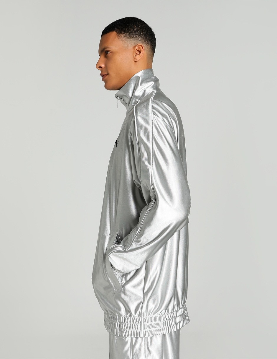 Chamarra Casual PUMA T7 Oversized Metallic Track Jacket No impermeable de Algodón para mujer