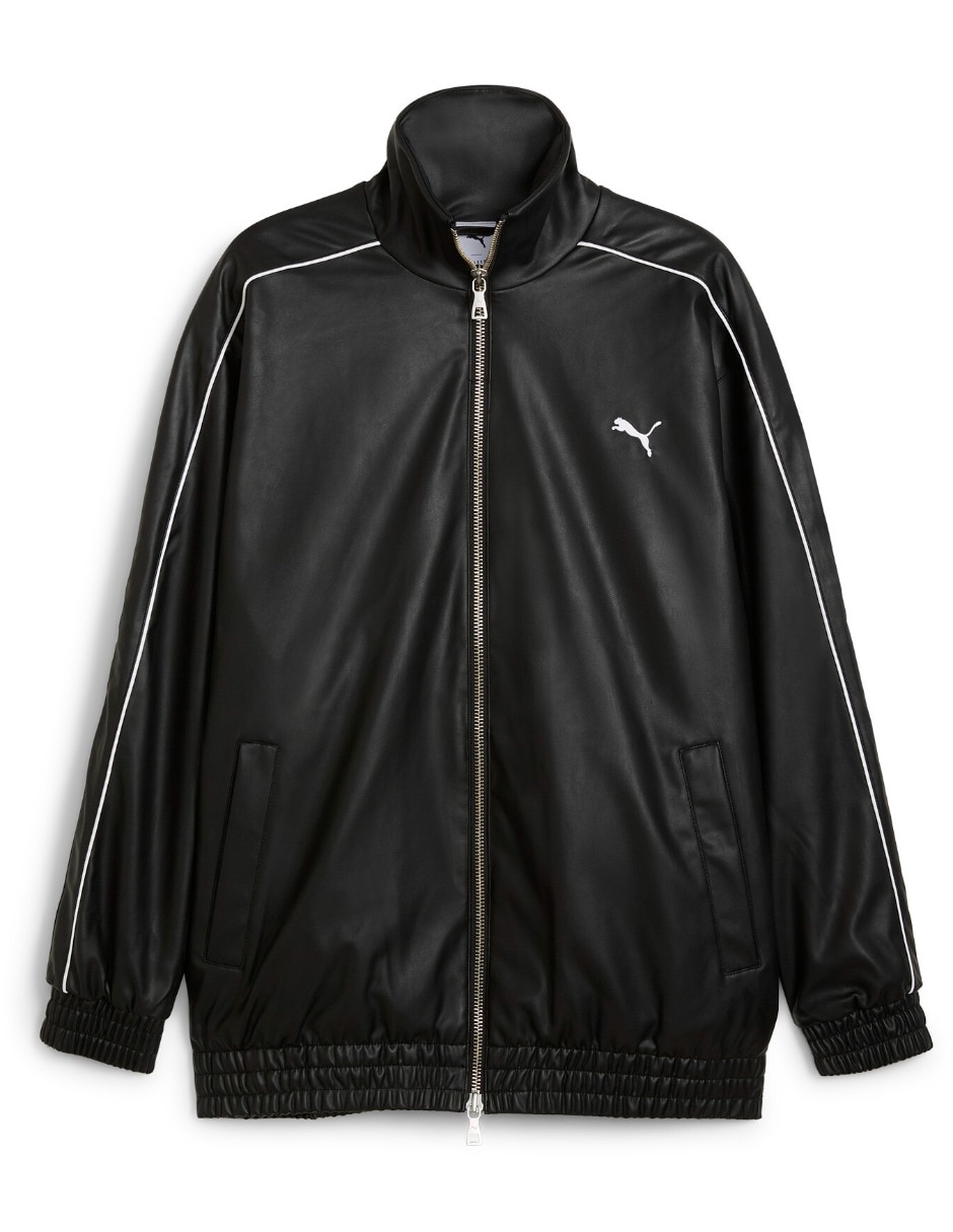 Chamarra Casual T7 Oversized Pleather Track Jacket No impermeable de Algodón para mujer Chamarra Casual T7 Oversized Pleather Track Jacket No impermeable de Algodón para mujer