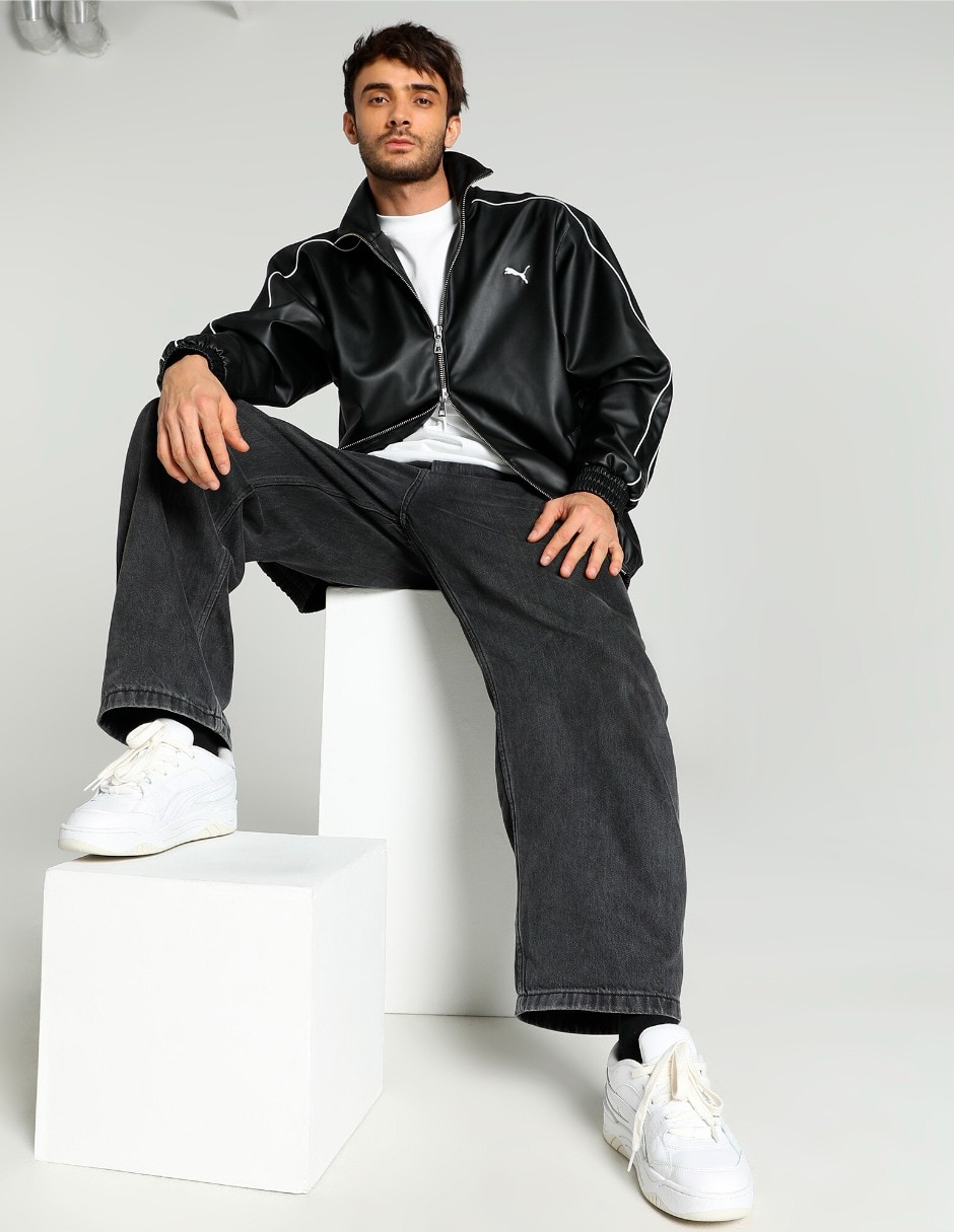 Chamarra Casual PUMA T7 Oversized Pleather Track Jacket No impermeable de Algodón para mujer