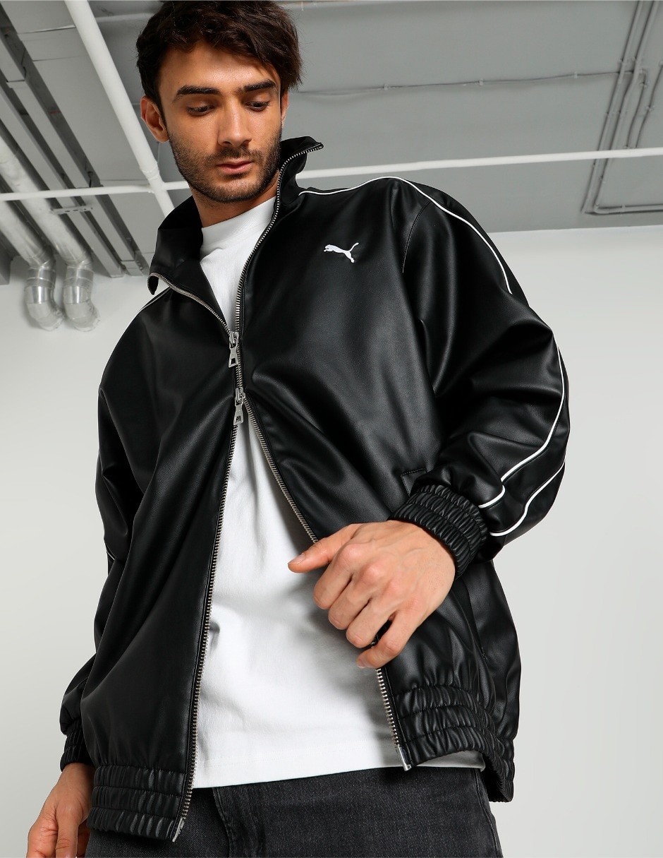 Chamarra Casual PUMA T7 Oversized Pleather Track Jacket No impermeable de Algodón para mujer