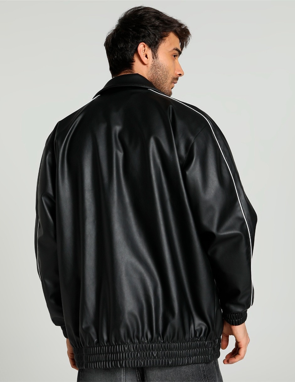 Chamarra Casual PUMA T7 Oversized Pleather Track Jacket No impermeable de Algodón para mujer