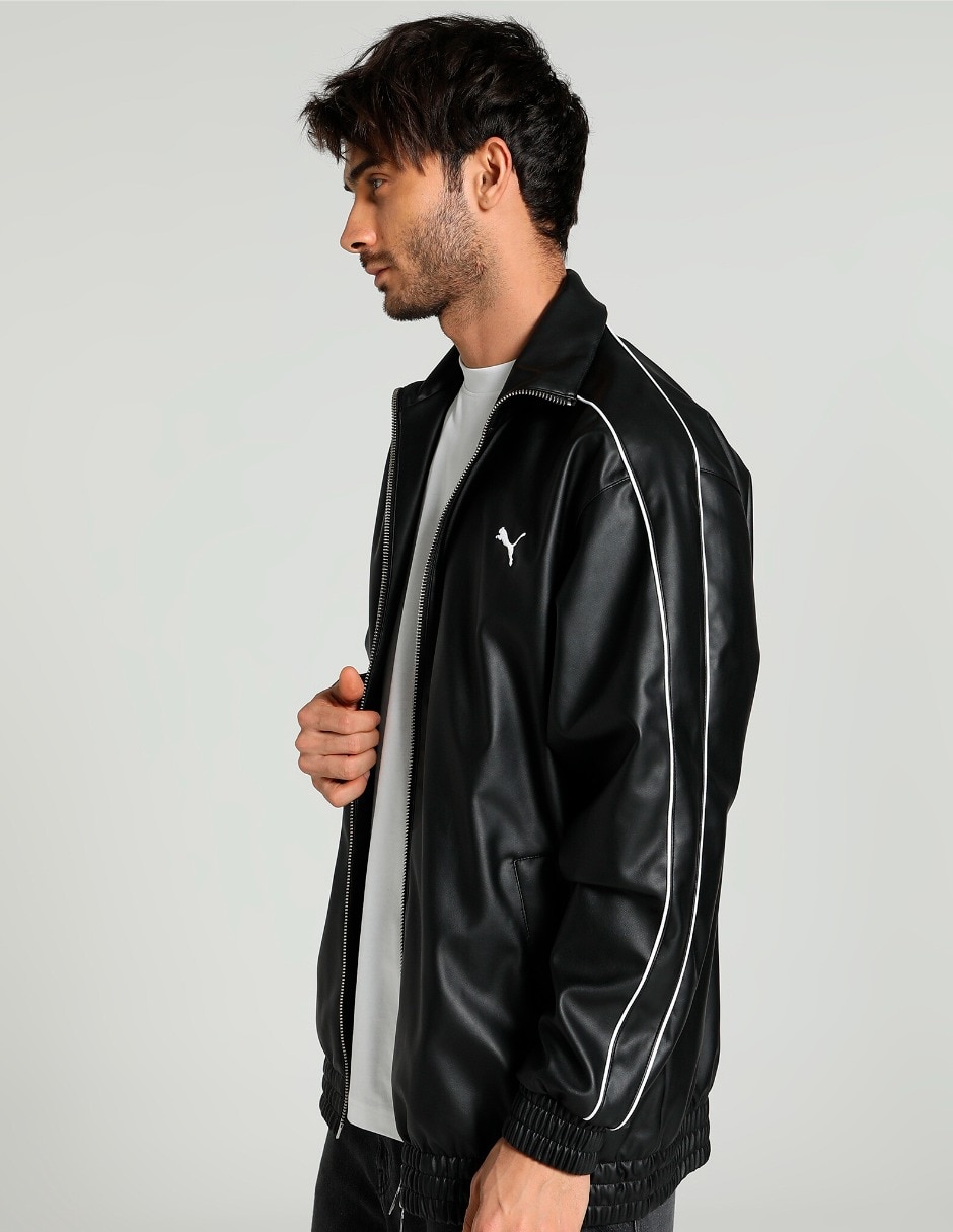 Chamarra Casual PUMA T7 Oversized Pleather Track Jacket No impermeable de Algodón para mujer