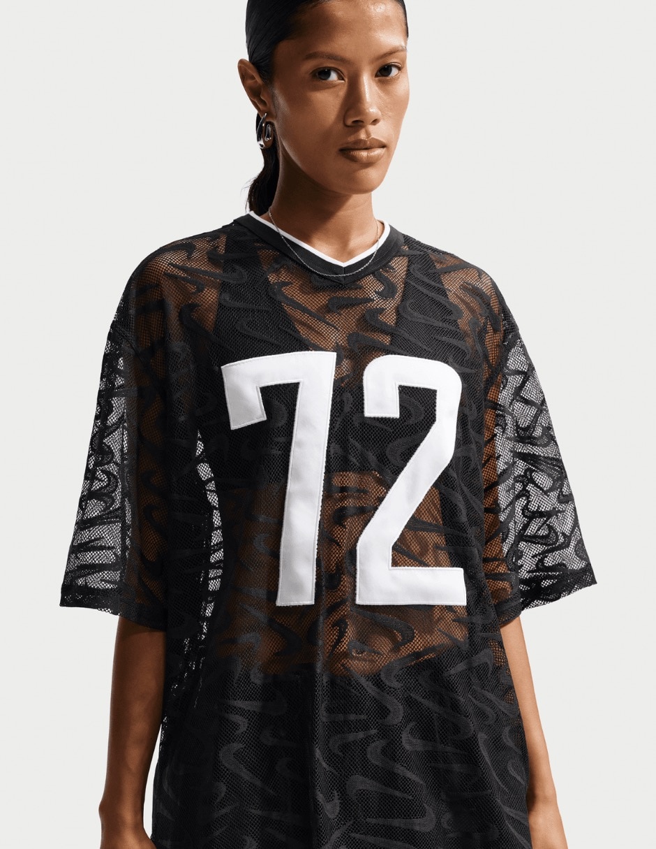 Playera manga corta w nk chill wvn lace jersey cuello redondo para mujer