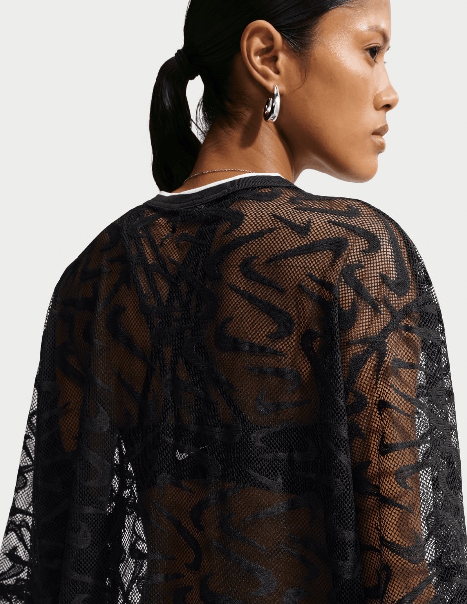 Playera manga corta w nk chill wvn lace jersey cuello redondo para mujer 4