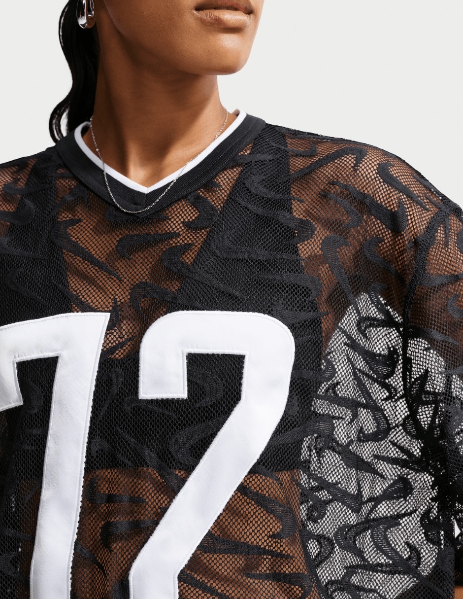 Playera manga corta w nk chill wvn lace jersey cuello redondo para mujer 3