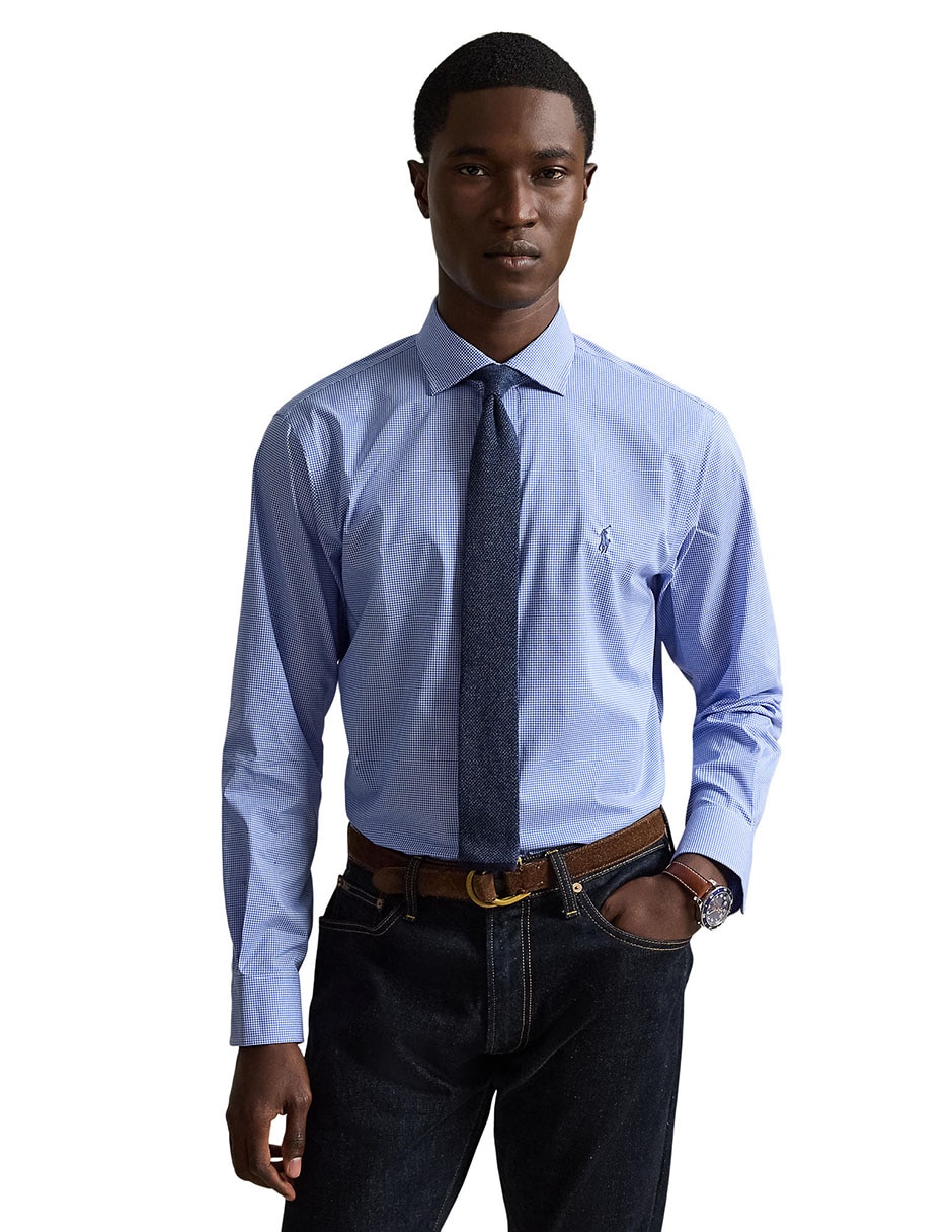 Camisa casual de algodón manga larga para hombre