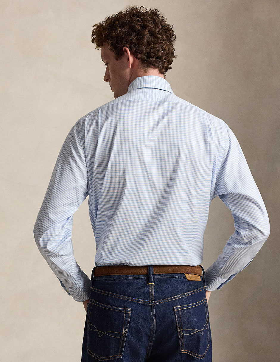Camisa business casual de algodón manga larga para hombre 8