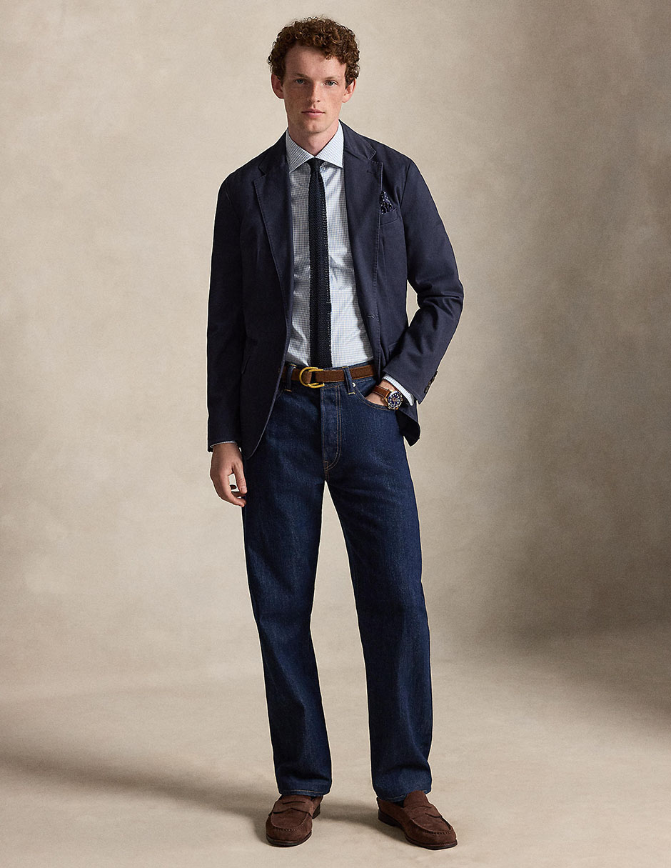 Camisa business casual de algodón manga larga para hombre