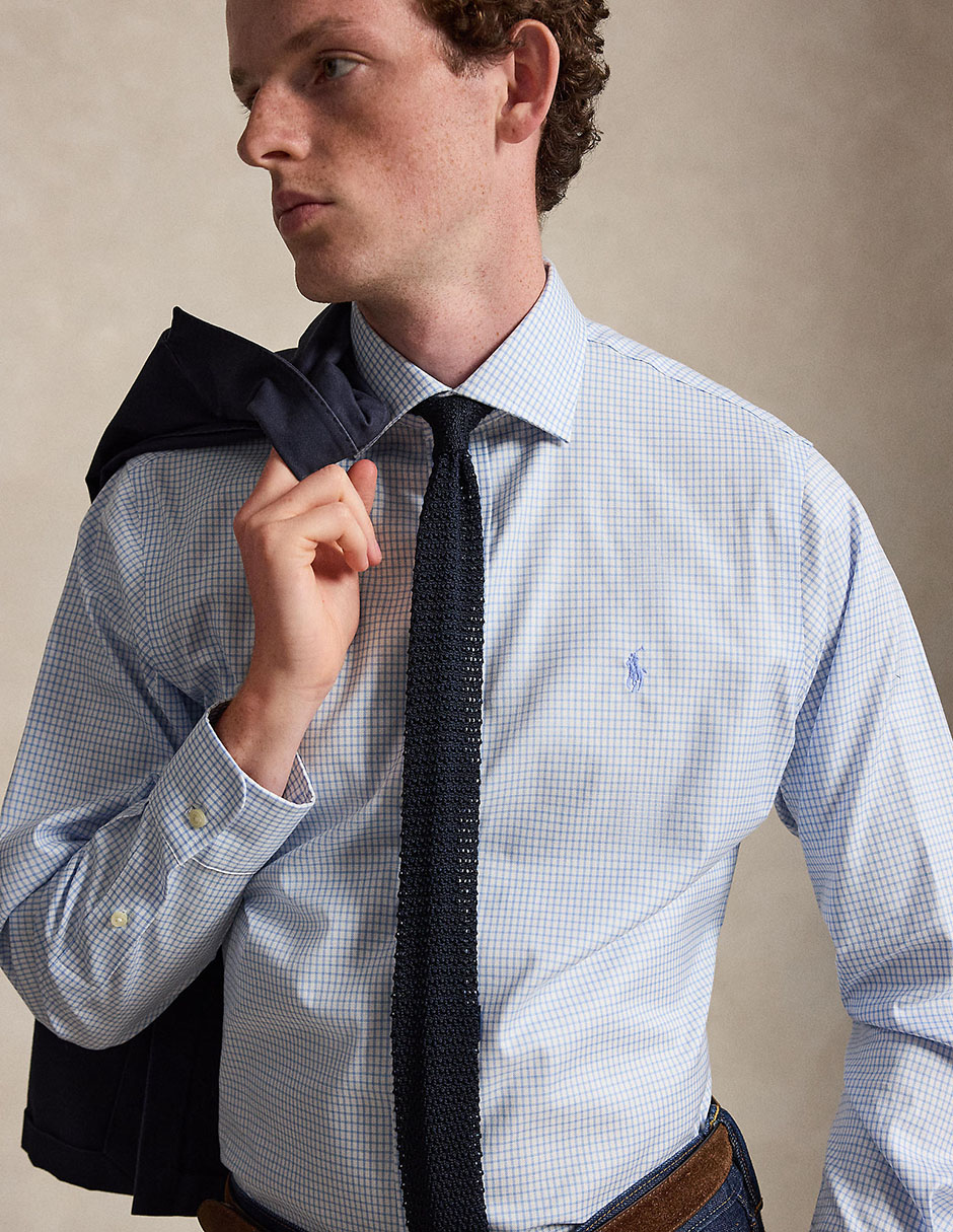 Camisa business casual de algodón manga larga para hombre 10