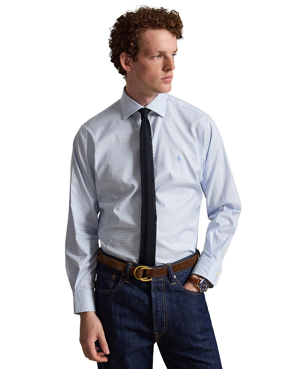 Camisa business casual de algodón manga larga para hombre 15
