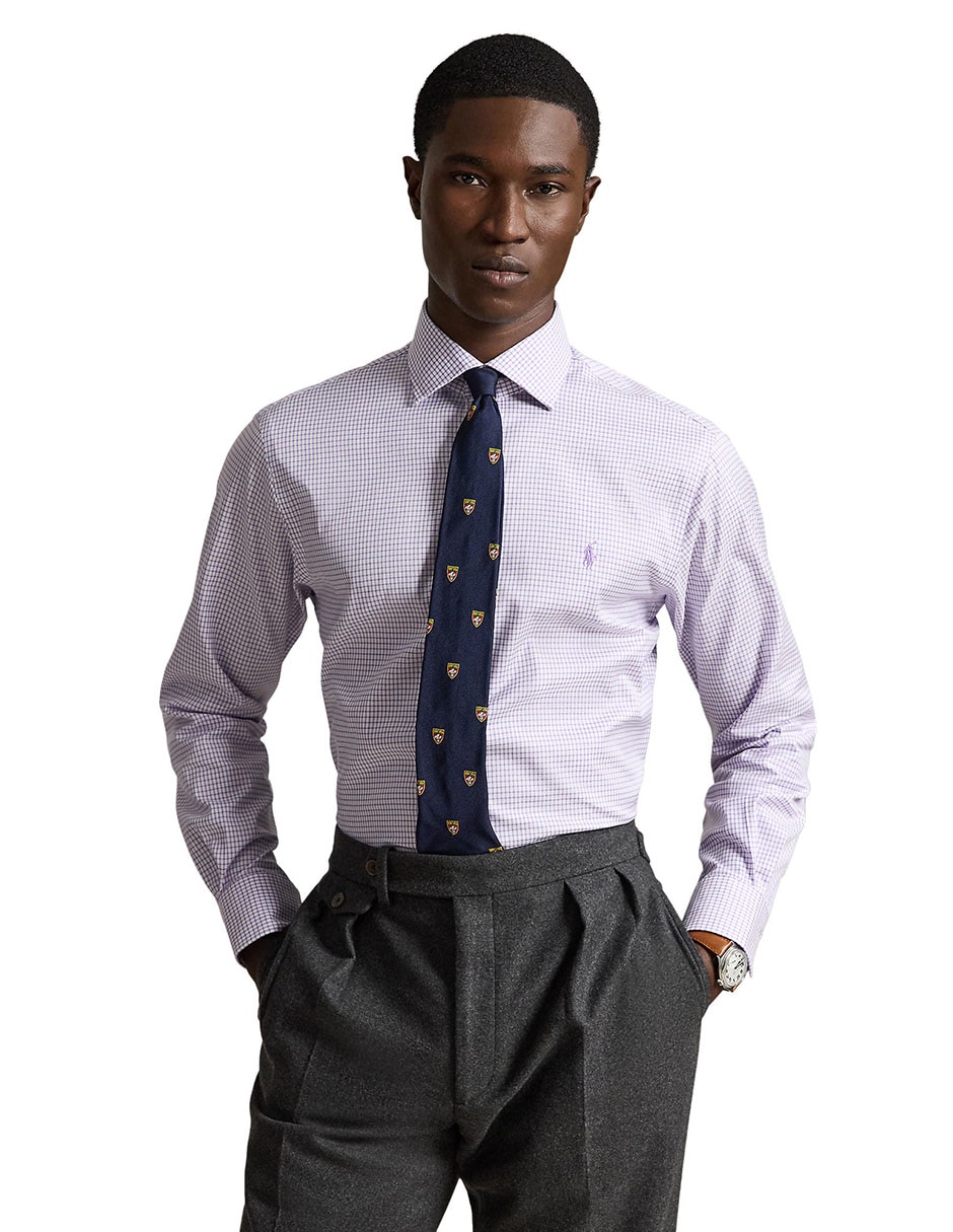 Camisa formal de algodón manga larga para hombre 7