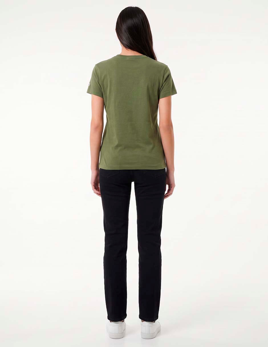 Playera manga corta cuello redondo para mujer 4