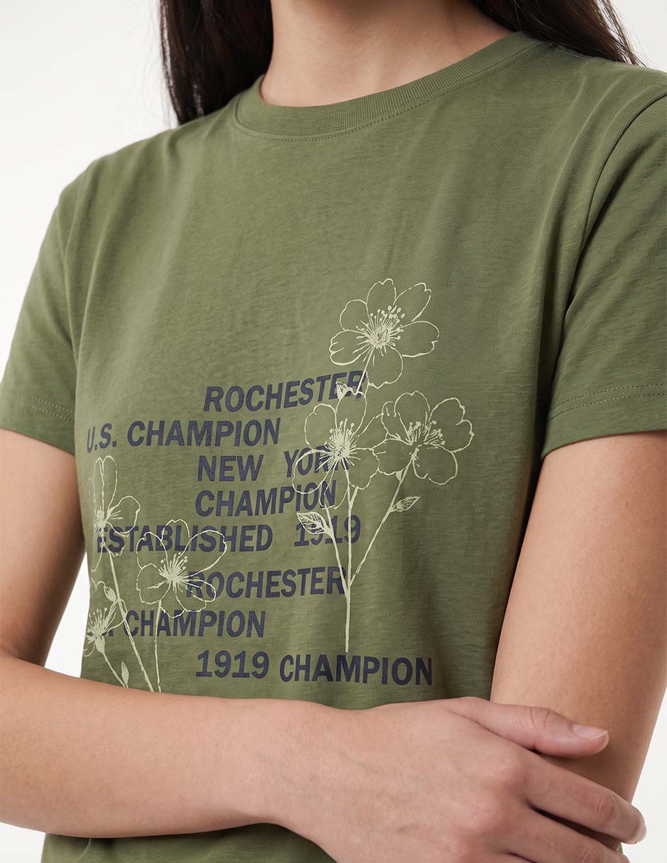 Playera manga corta cuello redondo para mujer 2