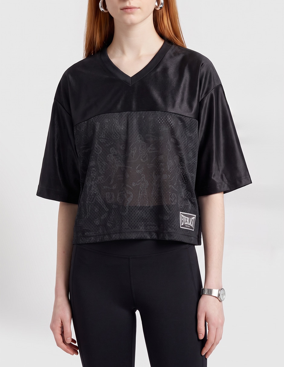 Playera manga al codo everlast urban pro cuello redondo para mujer