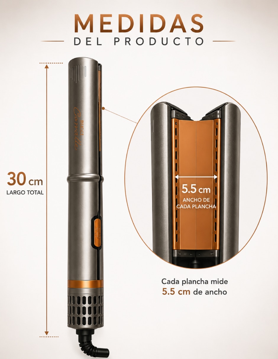 Plancha para cabello con aire Air Glide Hd134 placas de cerámica - iones