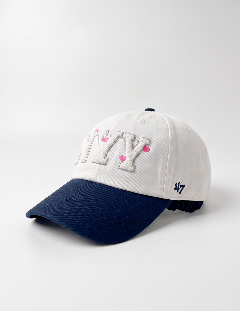 Gorra visera curva correa ajustable casual trendy badge new york yankees para mujer 2