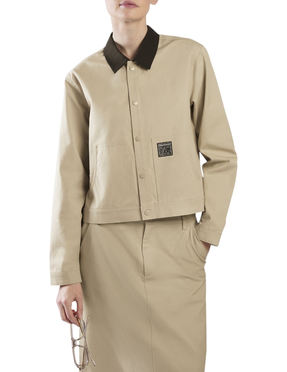 Chamarra Workwear Cropped Canvas para mujer Chamarra Workwear Cropped Canvas para mujer