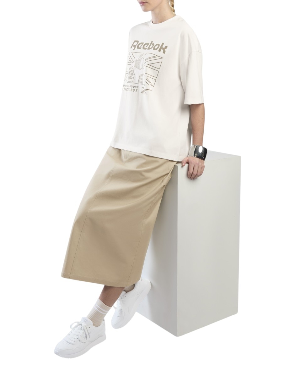 Playera manga corta Workwear Boxy T-Shirt cuello redondo mujer 4