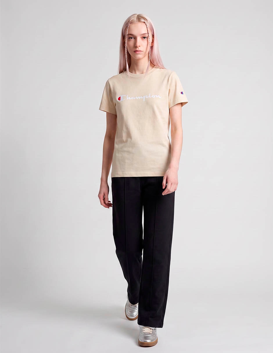 Playera manga corta cuello redondo para mujer